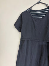 Load image into Gallery viewer, Addison Black Stripe Breastfeeding Dress (12)
