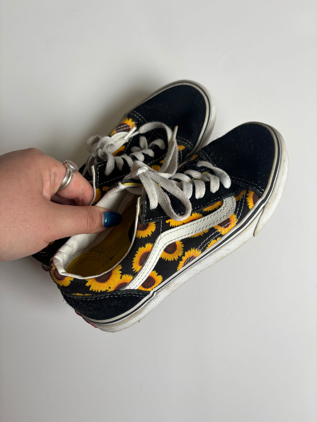 Black Sunflower Vans (UK 2.5 21CM)