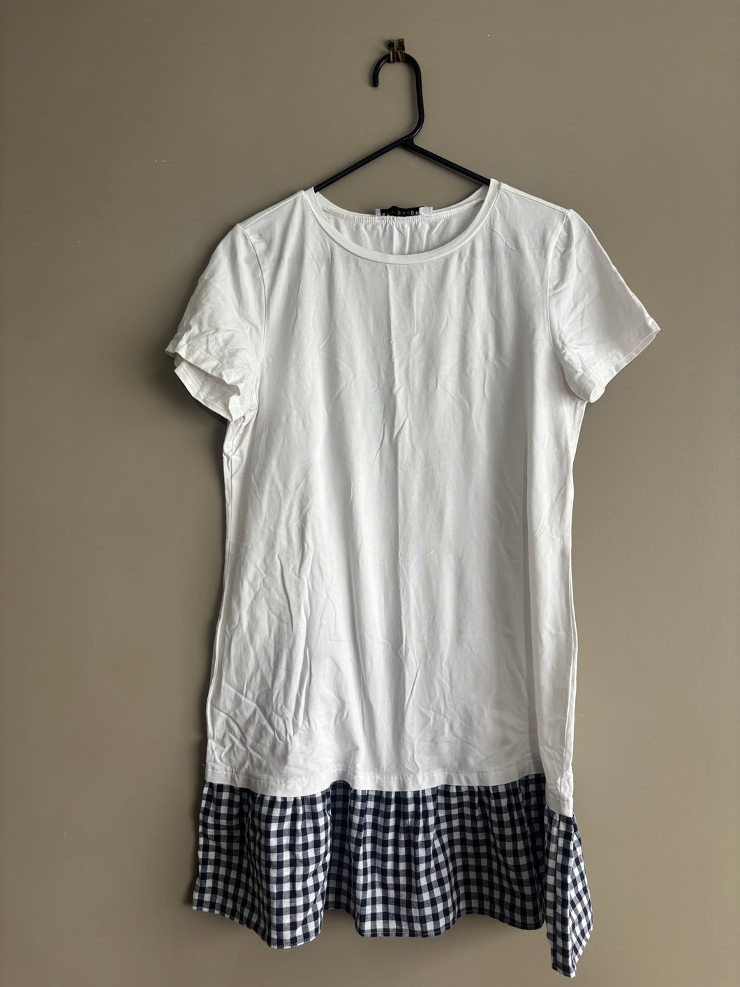 Atmos and Here White Gingham Frill Mini Dress (8)
