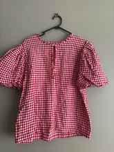 Load image into Gallery viewer, Red Gingham Puff Sleeve Top (S)
