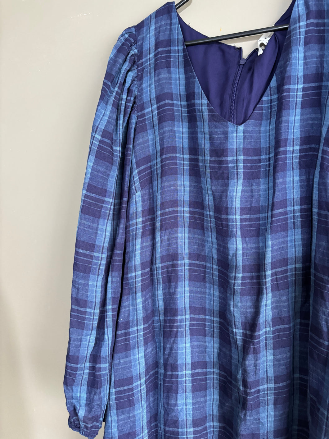 Max Blue Plaid L/S Dress (14)