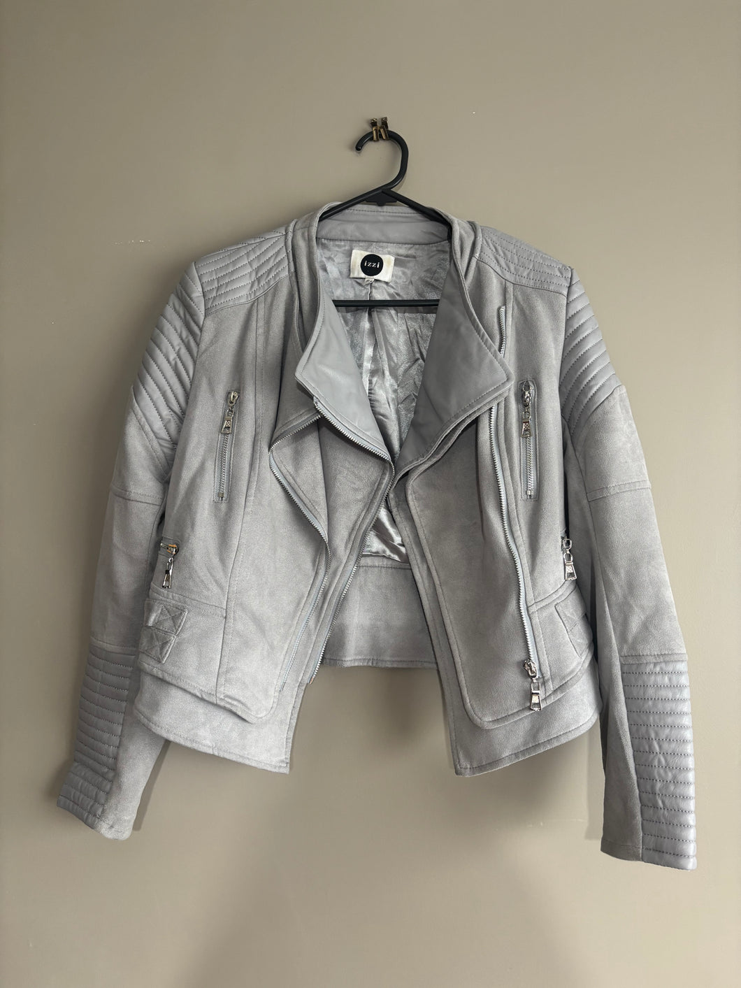 Izzi Grey Leather/Suede Jacket (12-14)