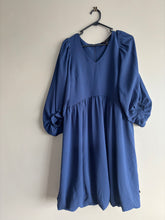 Load image into Gallery viewer, Homelee Navy Mini Puff Sleeve Dress (8-10)
