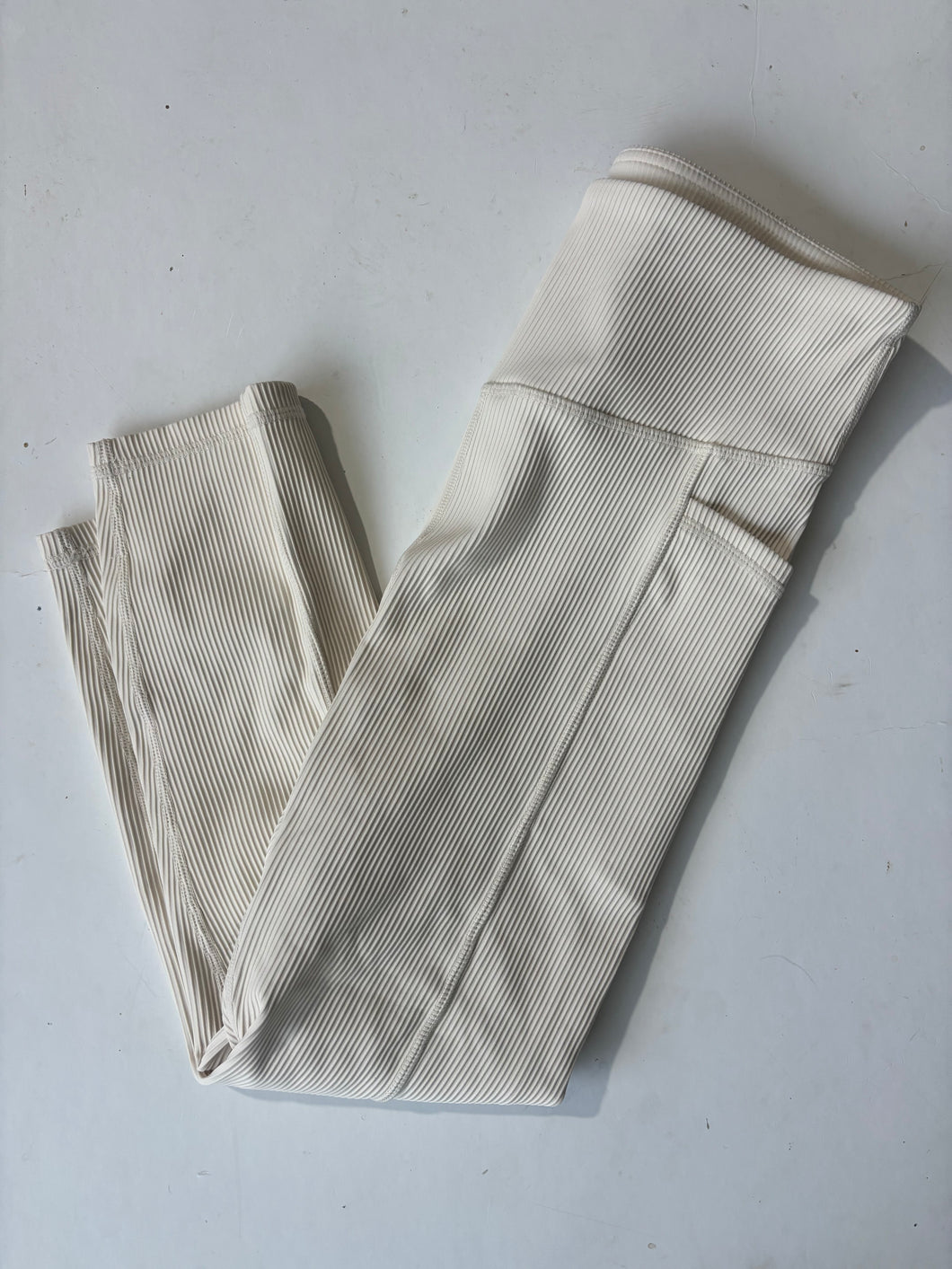 Hine Cream Ribbed Legging (M)