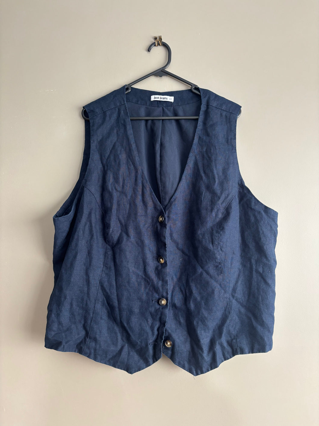 Just Jeans Navy Button Front Top (20- 22)