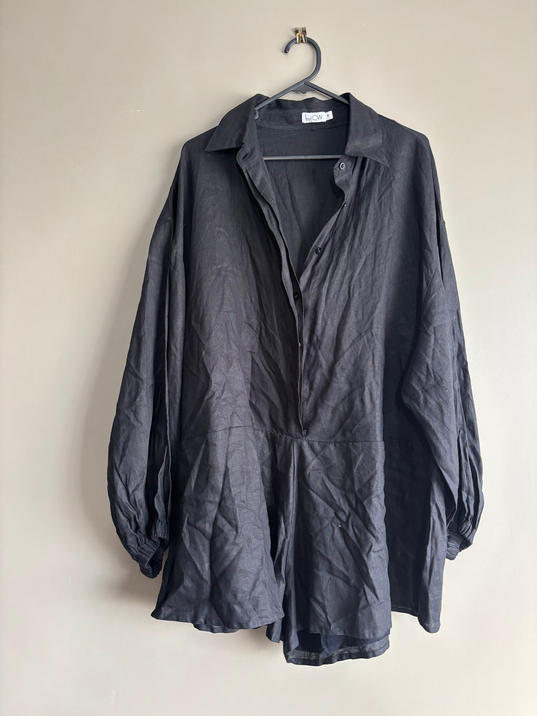 100% Linen By CW Black Playsuit (M)